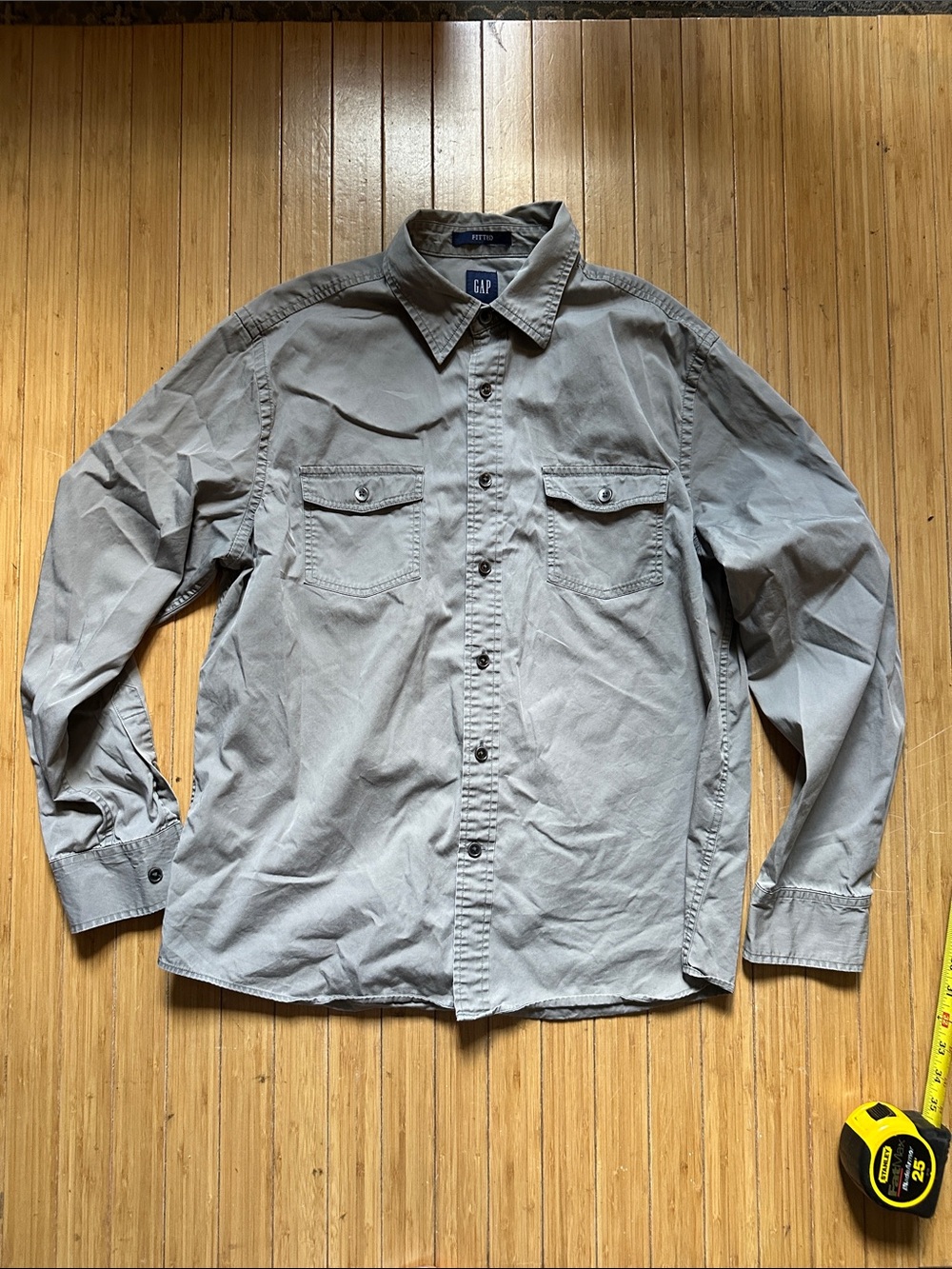 GAP Men's Light Gray Button-Up Utility Shirt